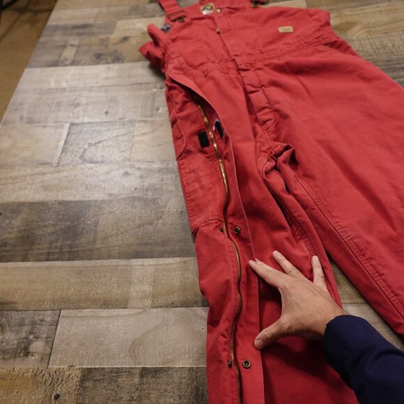 Berne Insulated Bib Overalls Women’s 2X Red Winter Workwear - Picture 12 of 16
